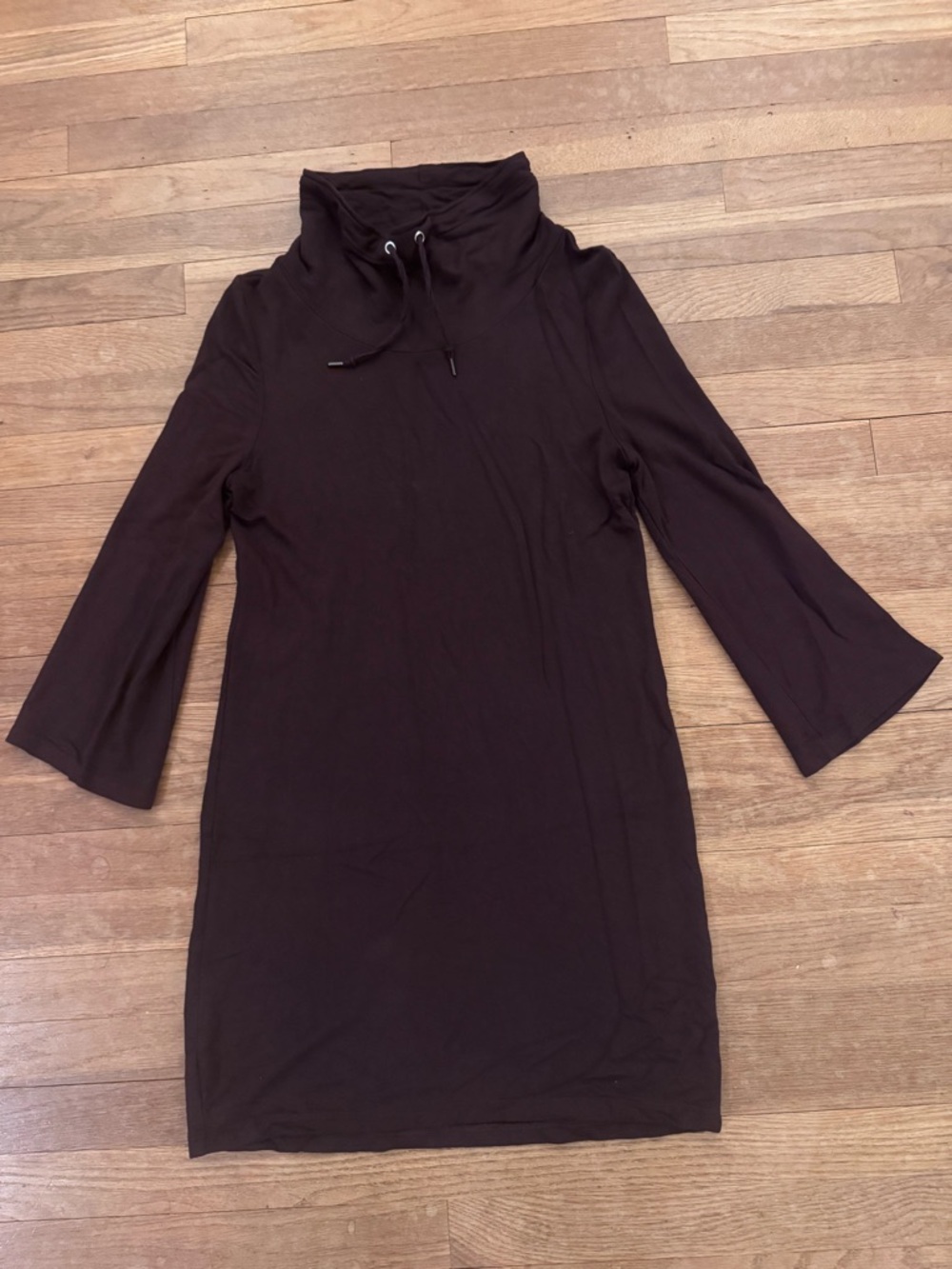 LOFT Women's Dark Brown Knee Length Cowl Neck Dress - Size S
 b89